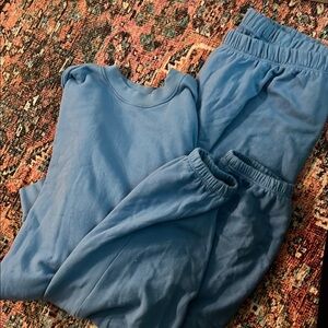 Set active lightweight sweat set in Drift blue, size medium